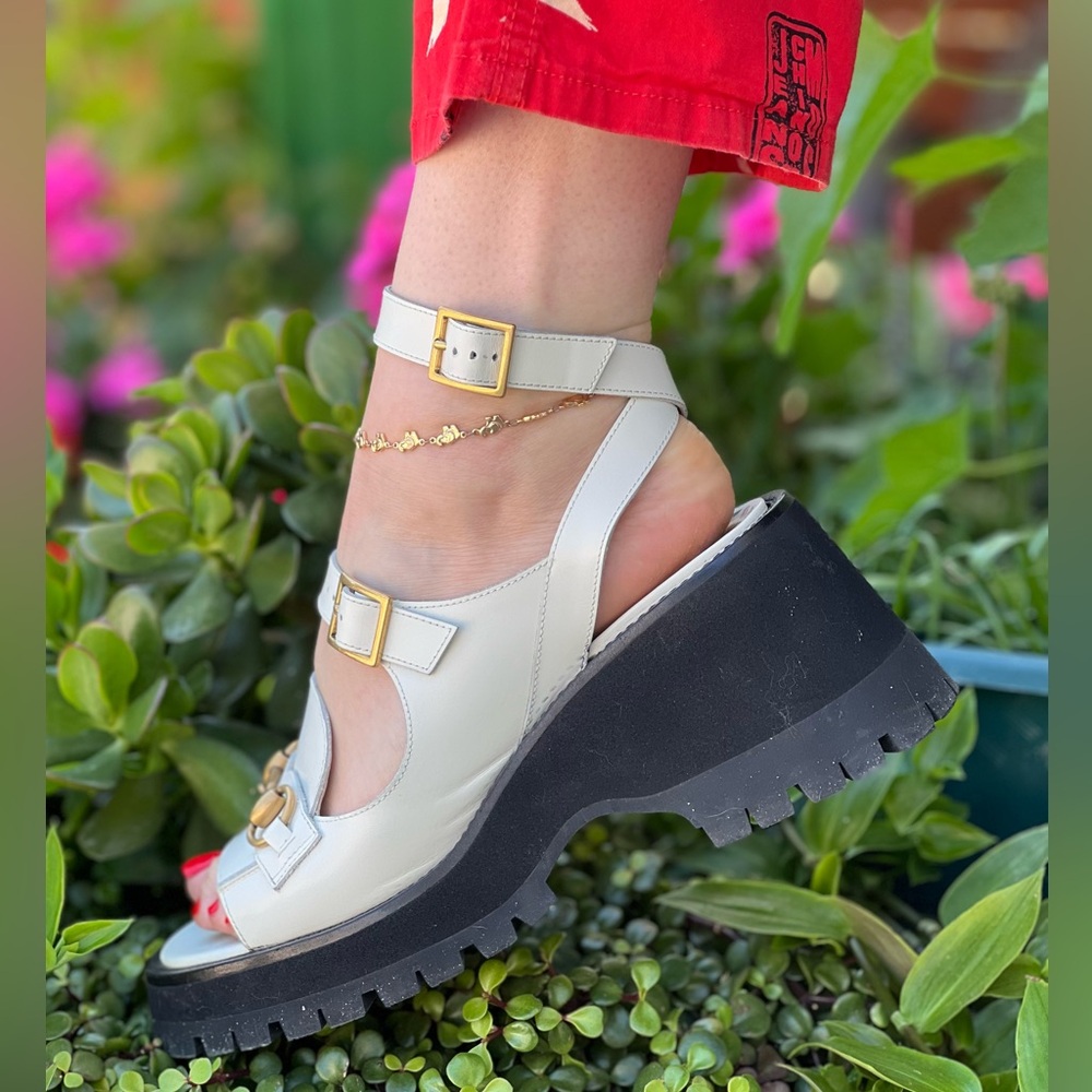 Gucci white off lug sandals size 41/10-10.5 - Picture 3 of 14